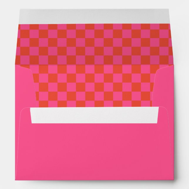 Enveloppe Fête des mariées de tableau de bord rétro rose cha (Dos (Bas))