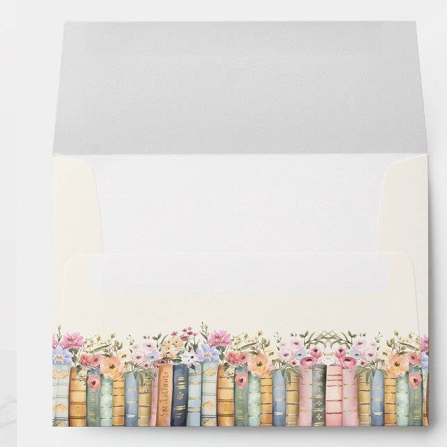 Enveloppe Fête des mariées du thème du livre (Wildflower Book Theme Bridal Shower Envelope by Painted Paperie
)