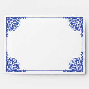 Enveloppe Fête des mariées florale bleue et blanche
