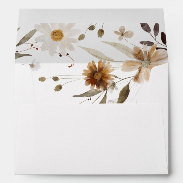 Enveloppe Fête des mariées florale Boho (Dos (Bas))