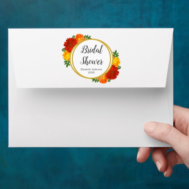 Enveloppe Fête des mariées Florale d'automne (Hand)