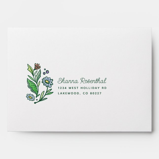 Enveloppe Fête des mariées florale Scandinave artistique (Devant)