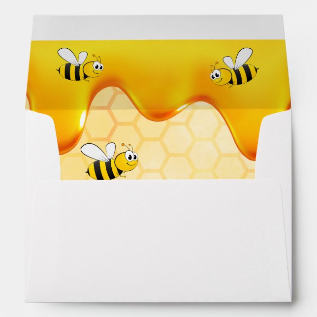 Enveloppe Fête des mariées joyeux bourdonnement abeilles mie (Dos (Bas))