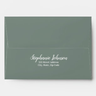 Enveloppe Fête des mariées minimaliste verte et blanche