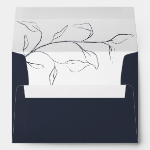 Enveloppe Fête des mariées ou Faire-part de mariage bleu mar