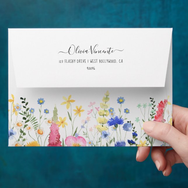 Enveloppe Fête des mariées PixDezines H2 Delicate Wild Flowe (Hand)