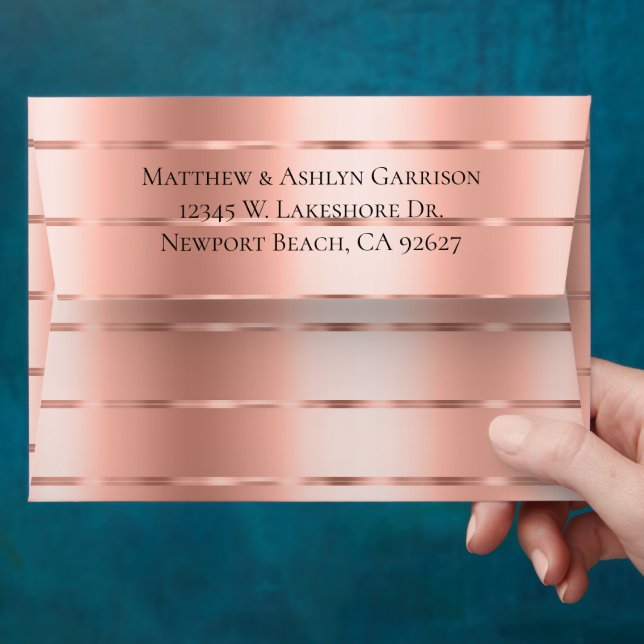 Enveloppe Fête des mariées rose Gold Ribbon Bow (Hand)