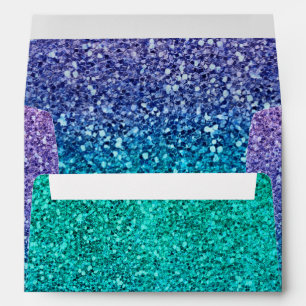Enveloppe Fête Étincelante Violet Lavande & Vert Aqua Bleu T