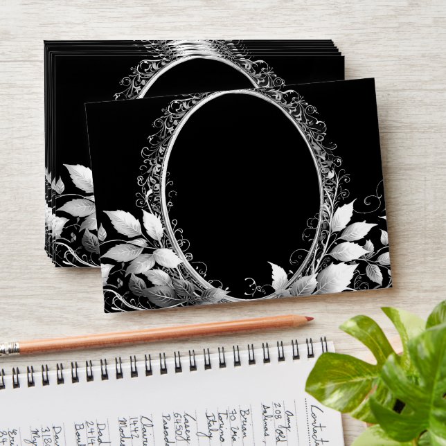 Enveloppe Fête intemporelle des mariages à cravate noire (Stacked)