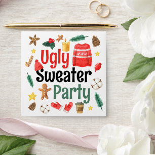 Enveloppe Fête Pull Moche de Noël Aquarelle