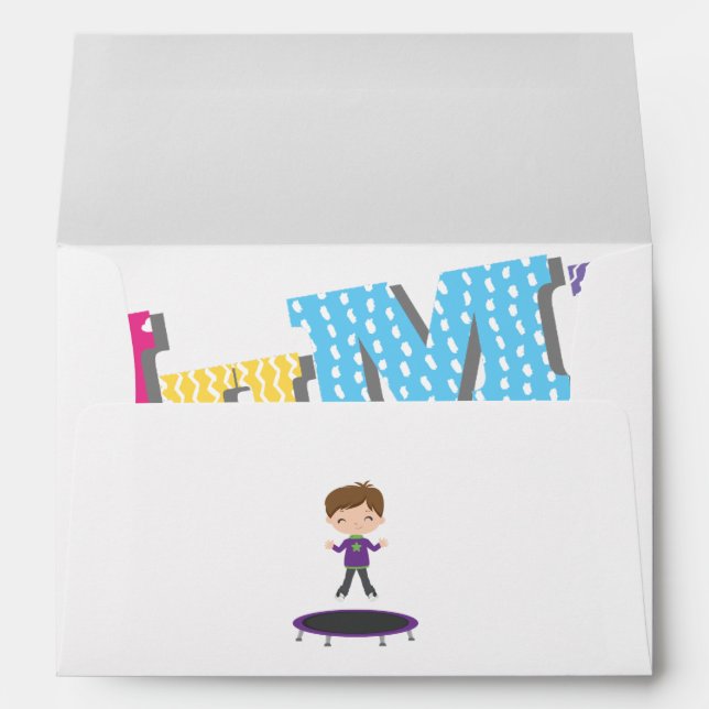 Enveloppe Fête sur trampoline (Dos (Bas))