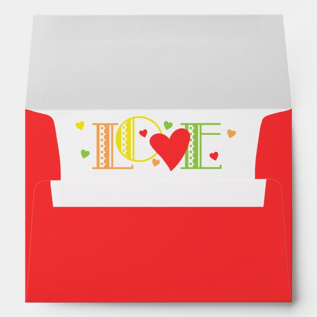 Enveloppe Fête Taco sur l'amour de mariage fiançailles Rouge (Dos (Bas))