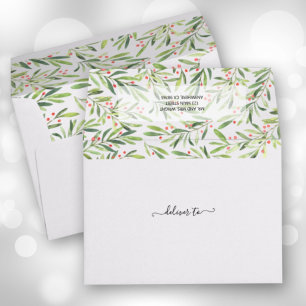 Enveloppe Fêtes de Noël des baies et des branches 5x7
