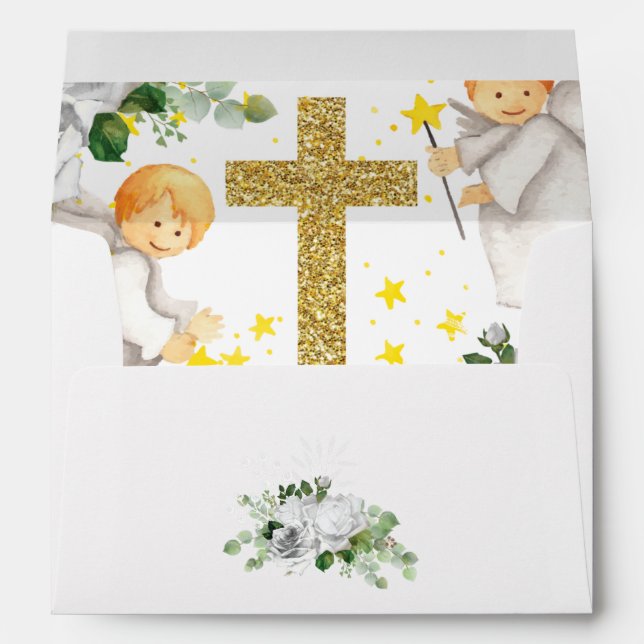 Enveloppe Fêtes religieuses Aquarelles Angels (Dos (Bas))