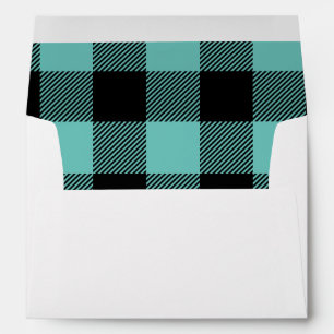Enveloppe Feu vert Teal de plaid de Buffalo