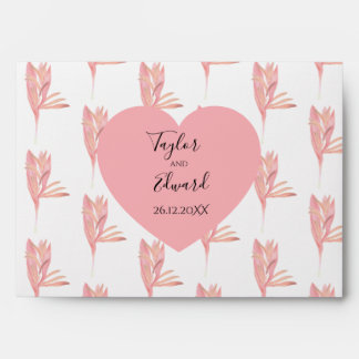 Enveloppe Feuillage botanique exotique aquarelle tropical