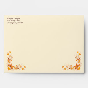 Enveloppe Feuillage d'automne épousant l'enveloppe 5 x 7