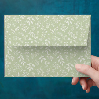 Enveloppe Feuillage d'automne neutre - Olive douce