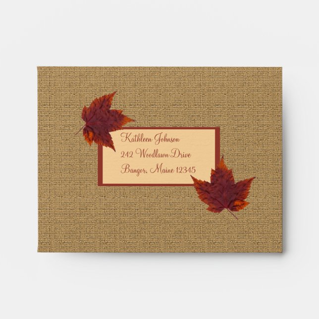 Enveloppe feuille d'automne pour carte de réponse (Devant)