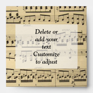 Enveloppe Feuille de musique vintage