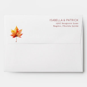 Enveloppe Feuille d'érable à l'aquarelle automnale sereine