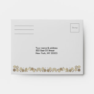 Enveloppe Feuille d'or d'enveloppe de la réponse A2 de