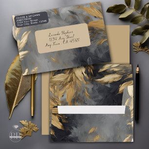 Enveloppe Feuille d'or Impasto noir