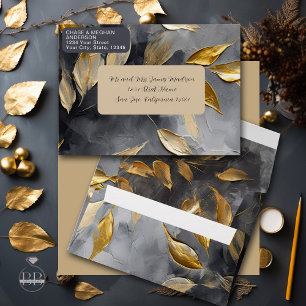 Enveloppe Feuille d'or Impasto noir