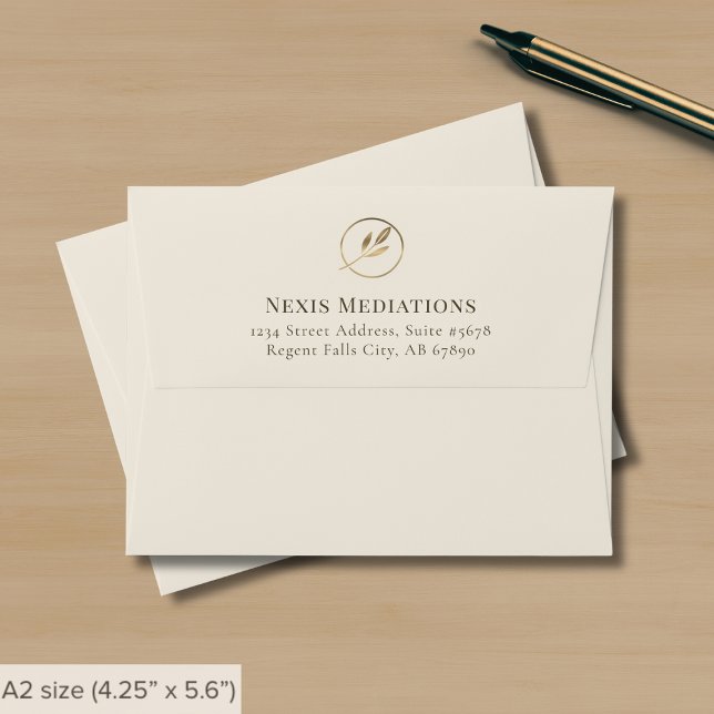 Enveloppe Feuille d'or ivoire simple et élégant (Créateur téléchargé)