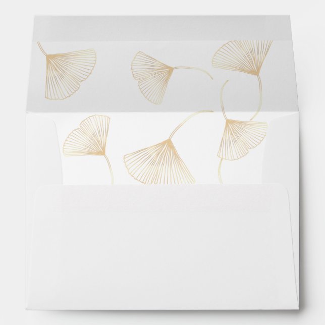 Enveloppe Feuille Gold Ginkgo en chute (Dos (Bas))