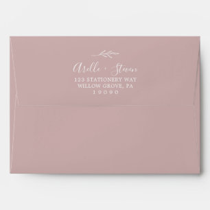 Enveloppe Feuille minimale Dusty Rose Faire-part de mariag