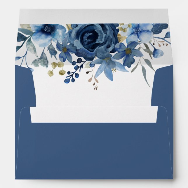 Enveloppe Feuille minimale Simple Elégante Ice Bleu hiver Fl (Dos (Bas))