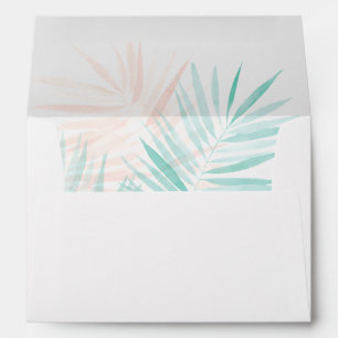 Enveloppe Feuille Mint Green & Pink Palm