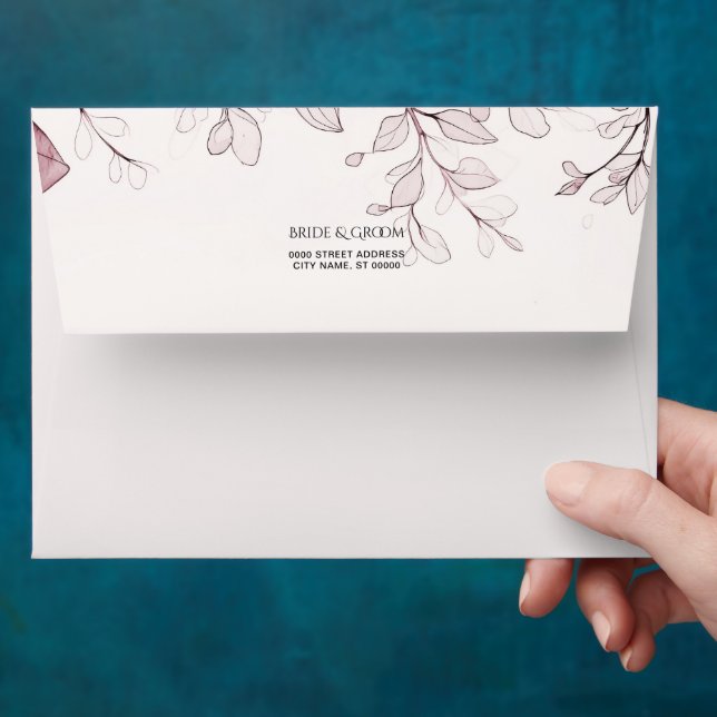 Enveloppe Feuille rouge moderne (Hand)