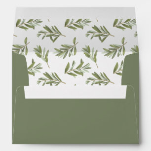 Enveloppe Feuille Sage Green Olive Mariage
