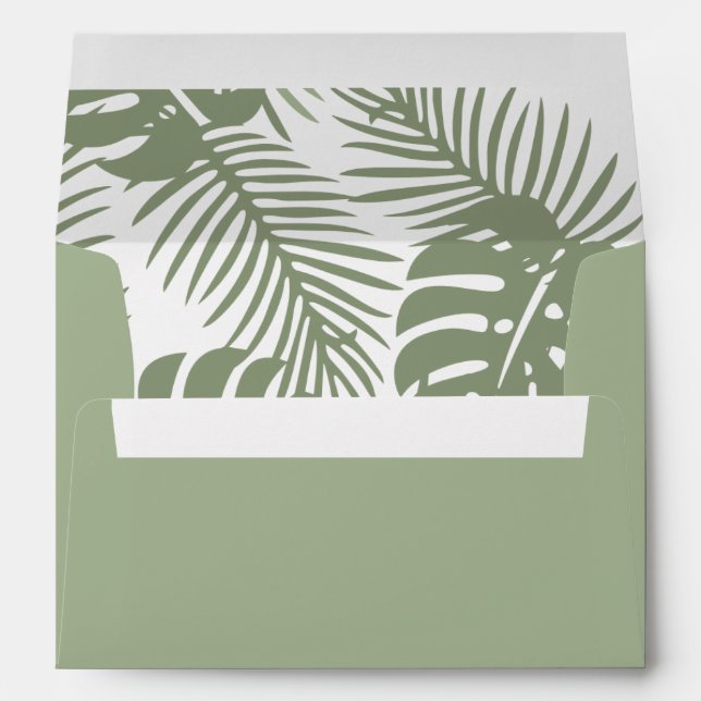 Enveloppe Feuille Sage Green Palm (Dos (Bas))