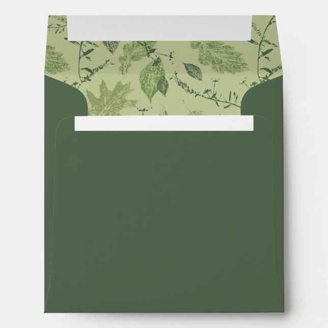 Enveloppe Feuille verte forestière (Dos (Bas))