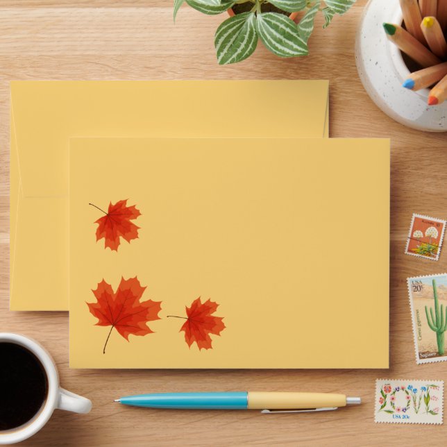Enveloppe Feuilles d'automne de l'enveloppe de carte (Desk)