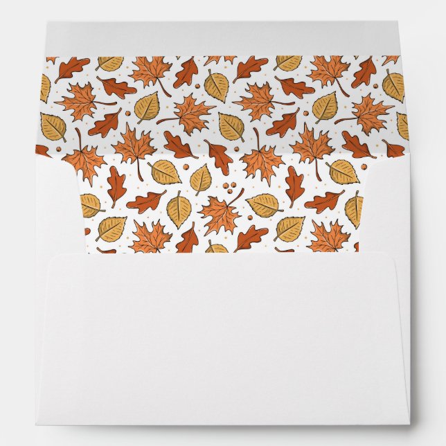 Enveloppe Feuilles d'automne et Motif d'Acorns (Dos (Bas))