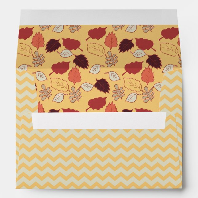 Enveloppe Feuilles d'automne et rayures de Chevron (Dos (Bas))
