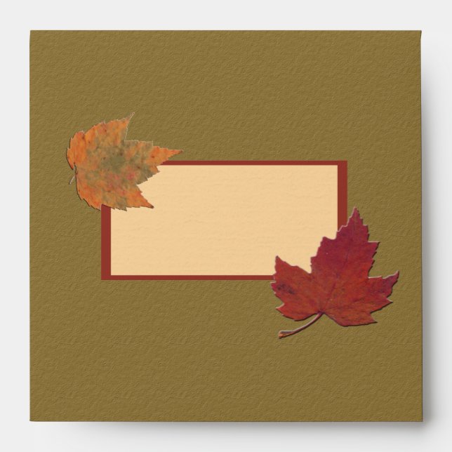 Enveloppe Feuilles d'automne pour invitation Carré (Devant)