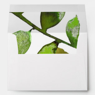 Enveloppe Feuilles de plantes botaniques vertes Glam Élégant