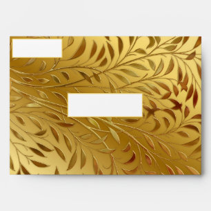 Enveloppe Feuilles d'or, Huile de look Embossée, Élégant