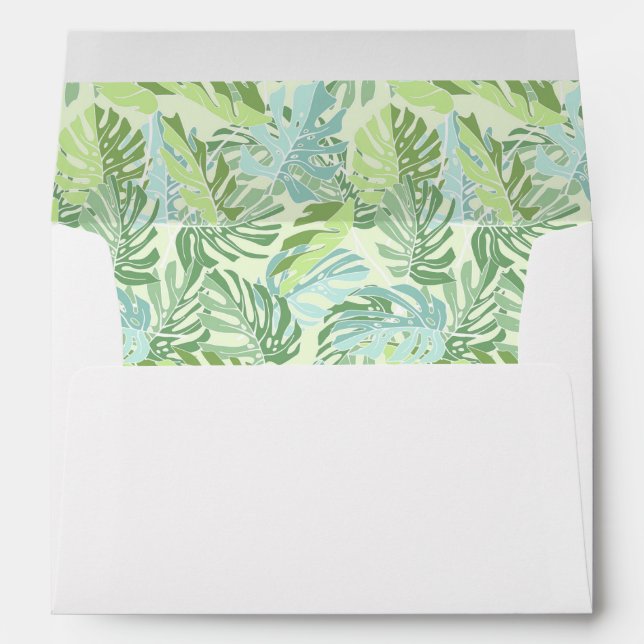 Enveloppe Feuilles du Pastel Tropical Palm (Dos (Bas))