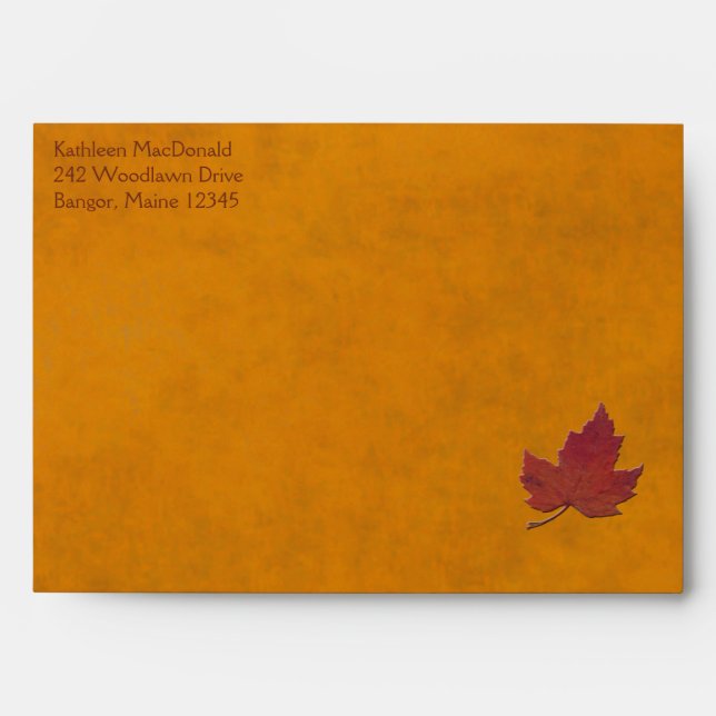 Enveloppe Feuilles et bandes d'automne pour des ta (Devant)
