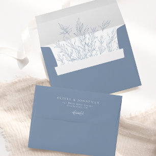 Enveloppe Feuilles minimaux Dusty Blue