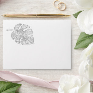 Enveloppe Feuilles tropicales en relief doux et moderne