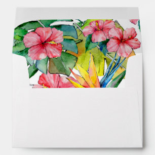 Enveloppe Feuilles tropicaux Floral Hawaiian Adresse de reto