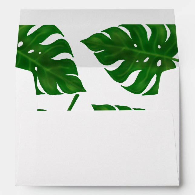 Enveloppe Feuilles tropicaux | MARIAGE (Dos (Bas))