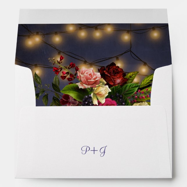Enveloppe Feux de tableau rustique d'hiver mariage floral (Dos (Bas))